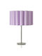 Veis Metal Table Lamp for Socket E27 with Lilac Shade and Silver Base