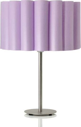 Veis Метална Настолна лампа за Цокъл E27 с Lilac Абажур и Сребрист Основа