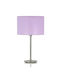 Veis Metal Table Lamp for Socket E27 with Lilac Shade and Silver Base