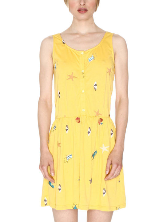 Rochie-Cămașă de Vară Mini Wrap-Around Galben