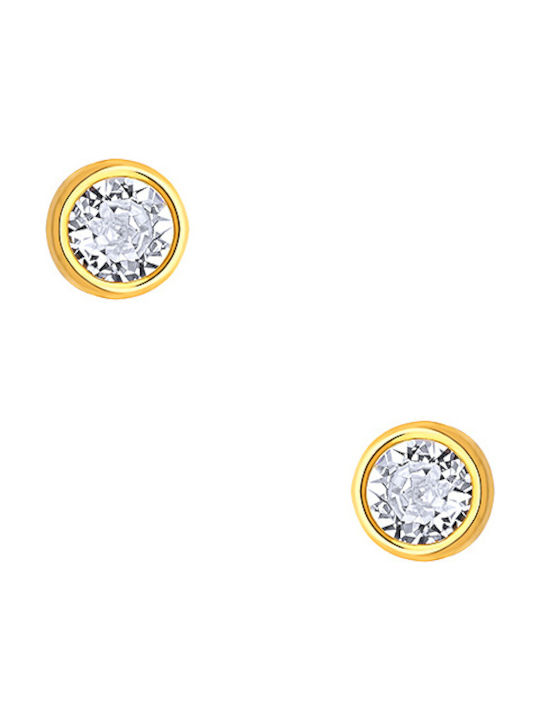 JewelStories "white Earrings made of Silver Gold Plated with Stones