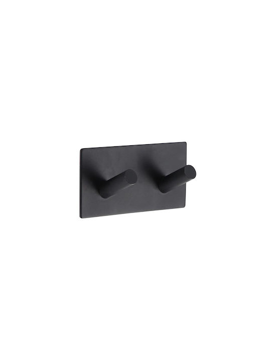 Aria Trade Double Wall-Mounted Bathroom Hook Black