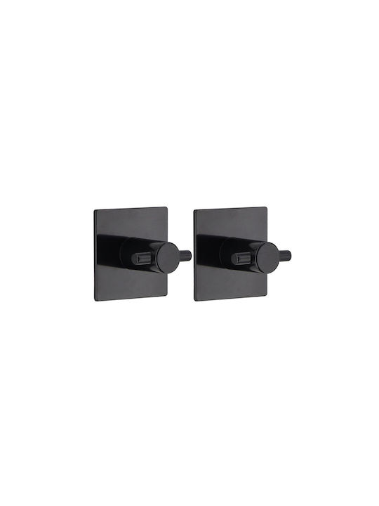 Aria Trade Double Wall-Mounted Bathroom Hook Black