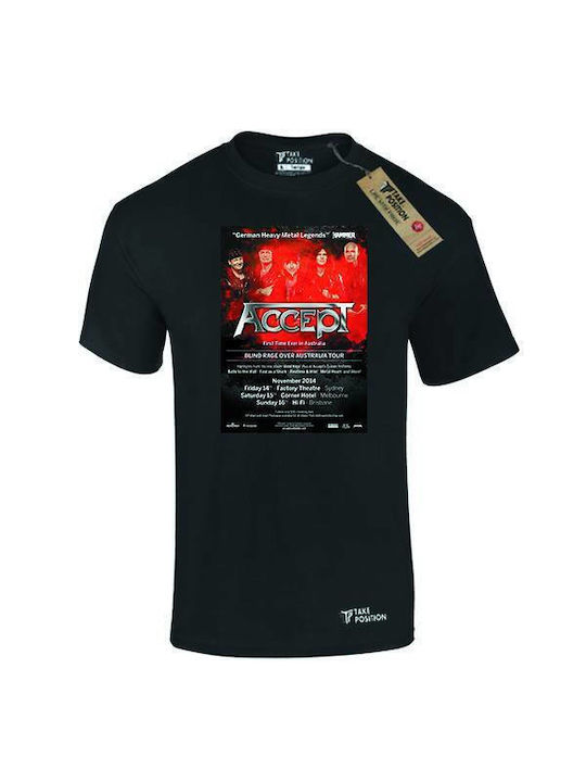 Takeposition Accept Tour T-shirt με Στάμπα Μαύρο