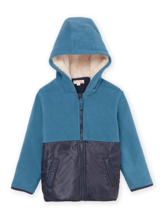 Dpam Kids Cardigan Fleece with Hood Blue