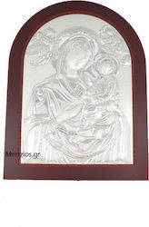Mertzios.gr Heiligenikone Gottesmutter mit Kind Silber 18x24cm Mertzios.gr Heiligenikone Gottesmutter mit Kind Silber 18x24cm