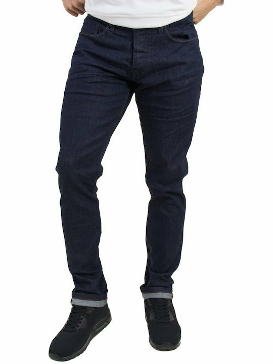 Damaged Jeans Ανδρικό Παντελόνι Ελαστικό σε Slim Εφαρμογή μπλε