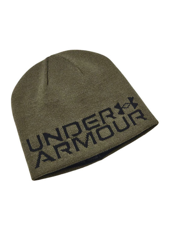 Halftime Beanie Unisex Wendbar Beanie Gestrickt in Khaki Farbe