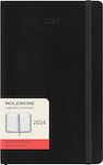 Moleskine Soft Large Ημερήσια Ατζέντα Μαύρη 2024 13x21cm Black