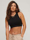 Superdry D1 Sdcd Code Γυναικείο Αθλητικό Crop Top Αμάνικο Μαύρο