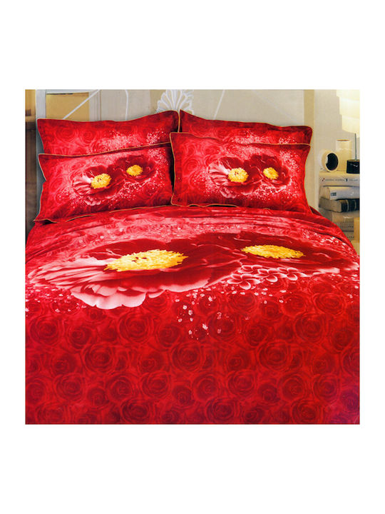 Palatex Set Pilotă Super Dublu 220x250cm Panel 50022 Roșu 3buc