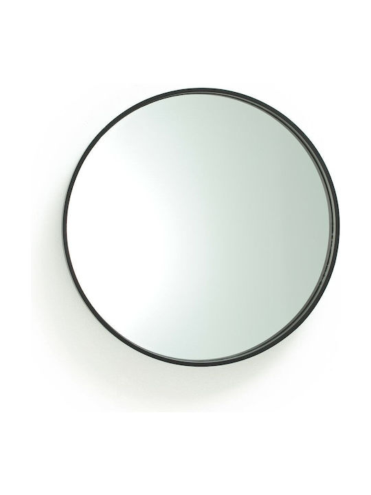 La Redoute Interieurs Wall Mirror with Black Wooden Frame Diameter 55cm 1pcs