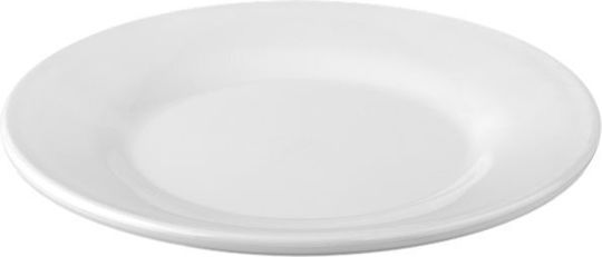 Plast Port Plate Shallow Plastic White with Diameter 25cm 6pcs