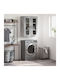 Wand Wohnzimmer Vitrine aus Spanplatte mit Glas Grey 69.5x34x90cm
