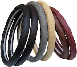 Car Steering Wheel Cover Leather Silver