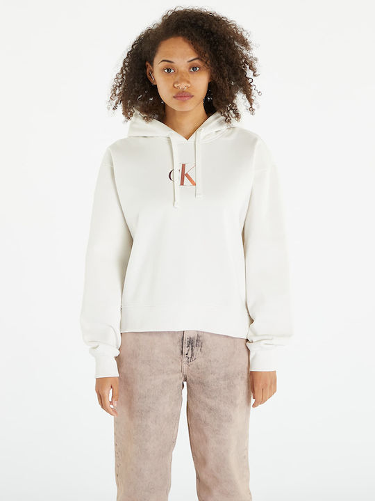 Calvin Klein Women's Hooded Sweatshirt White.