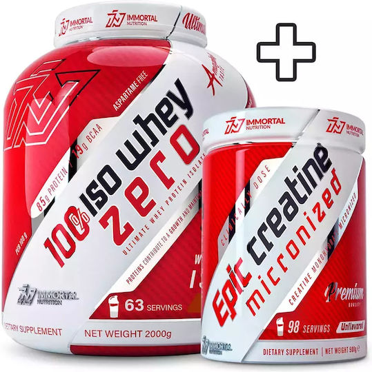 Immortal Nutrition 100% Iso Whey Zero Iso Whey Zero 2000gr Creme Brulee & Epic Creatine Monohydrate Micronized 500gr Unflavored