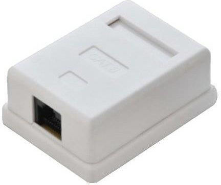 (5e 1xrj-45 Utp) Μονή Εξωτερική Πρίζα Δικτύου RJ45 Τύπου Cat5 σε Λευκό Χρώμα 16871687
