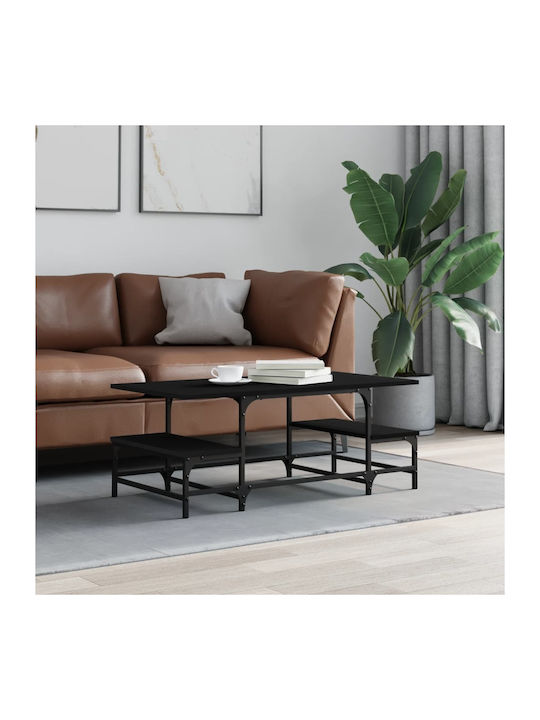 Rectangular Wooden Coffee Table Black L100xW50.5xH40cm