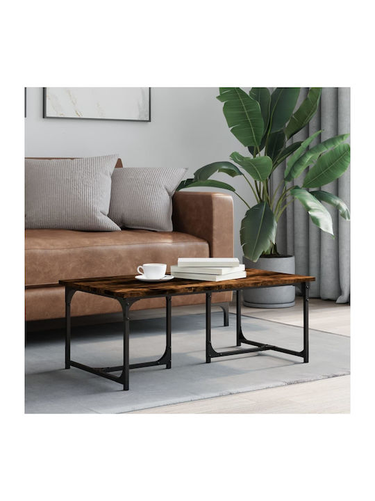 Rectangular Wooden Coffee Table Καπνιστή Δρυς L90xW50xH35cm