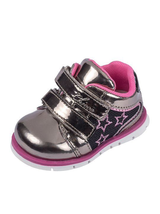 Chicco Παιδικά Sneakers με Σκρατς Ασημί