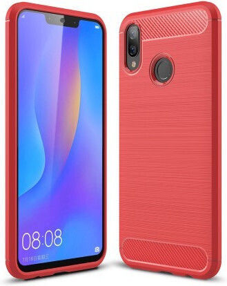 Brushed Задна корица Силикон Червен (Huawei P Smart Plus)