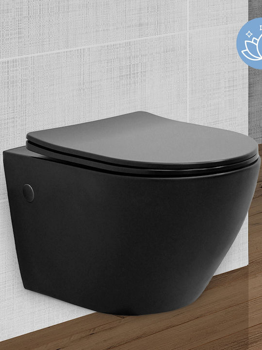 ML-Design Монтирана на стена тоалетна с Капак Duroplast Черен ML-Design Монтирана на стена тоалетна с Капак Duroplast Черен