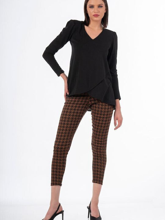 Damen Stoff Hose Brown