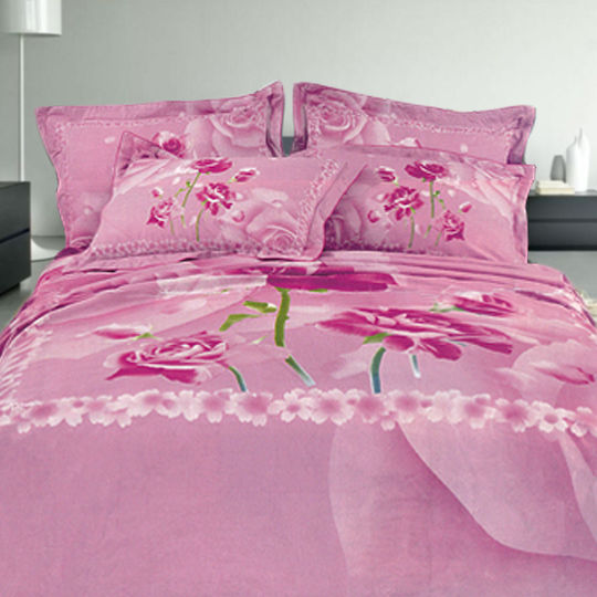 Palatex Bettbezug-Set Baumwollsatin Übergröße mit 2 Kissenbezügen 220x240 Rosa