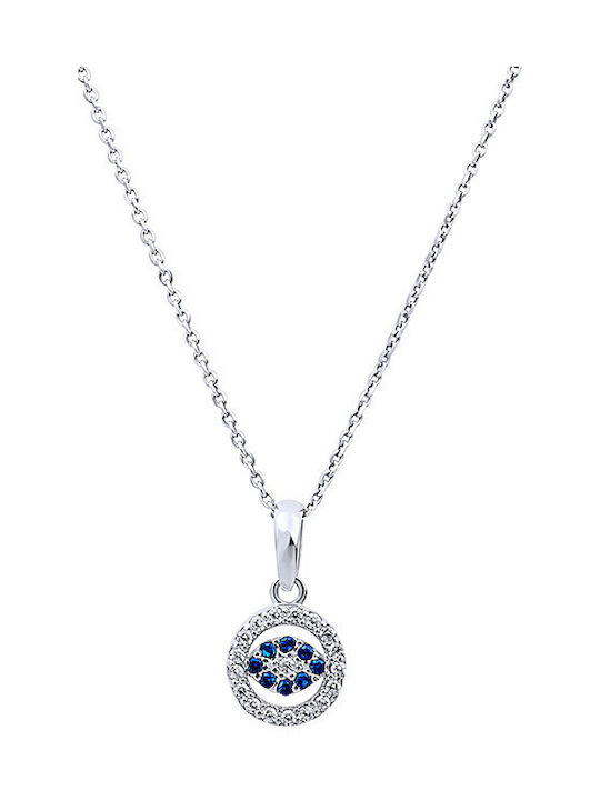 JewelStories Halskette Auge aus Silber mit Zirkonia
