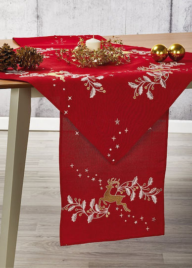 Whitegg Christmas Tablecloth Square Fabric White L85xW85cm.