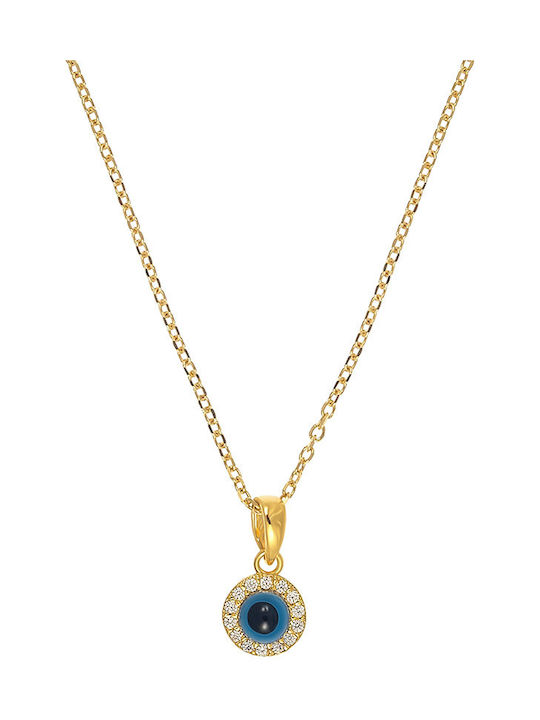 JewelStories Halskette Auge aus Vergoldet Silber mit Zirkonia