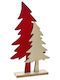 Christmas Decorative Wood Tree 17cm Red Trees Base