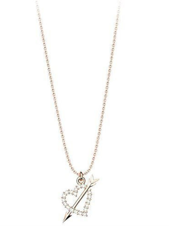 Exis Jewellery Halskette mit Design Herz aus Vergoldet Silber