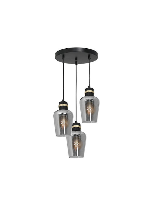 Milagro Richmond Pendant Light Three-Light for Socket E27 Black