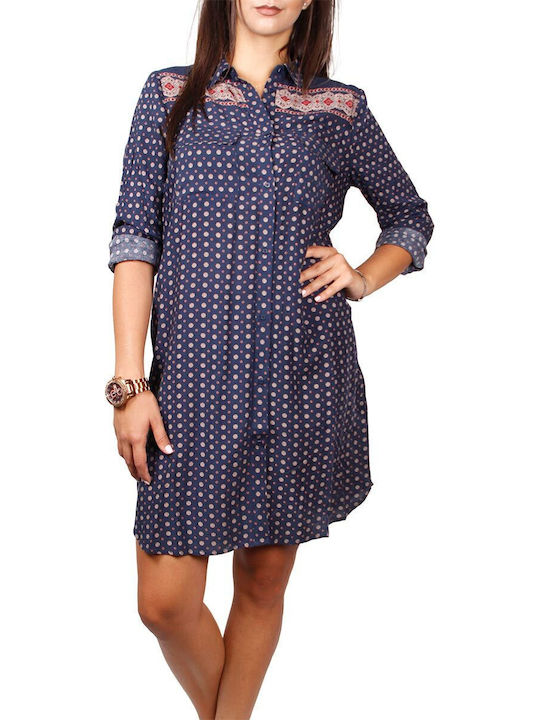 Mini Hemdkleid Kleid Blau