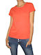 Moodo Damen Sommer Bluse Baumwolle Kurzärmelig Orange