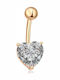 Amalfi Accessories Коремно Бутонче Обеца от Стомана Сребърен ГΥ67