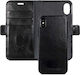 Xqisit Книга Кожа Черен (iPhone X / XS)
