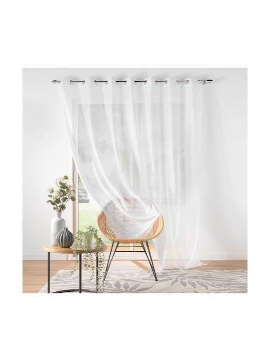 Douceur d'Intérieur Κουρτίνα με Τρουκς L-c Lissea Λευκή 300x240εκ.