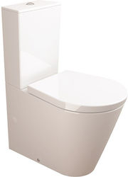 Sanitana Glam Λεκάνη Δαπέδου με Καζανάκι με Κάλυμμα Soft Close Λευκή