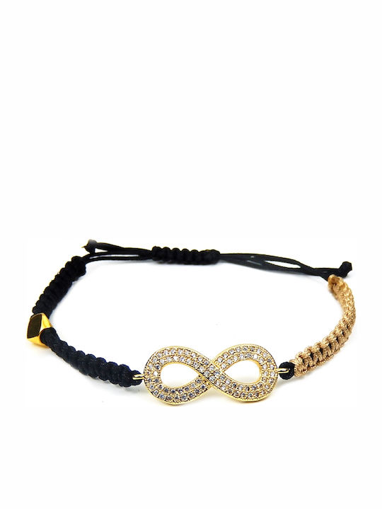 Polytimo Damen Armband Makramee mit Design Unendlichkeit aus Kabel mit Zirkon