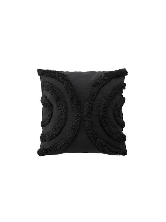 Douceur d'Intérieur Sofa Cushion L-c Zita with Black Furry Fabric 40x40cm