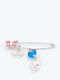Child Safety Pin Crown Eye made of White Gold 9K for Girl