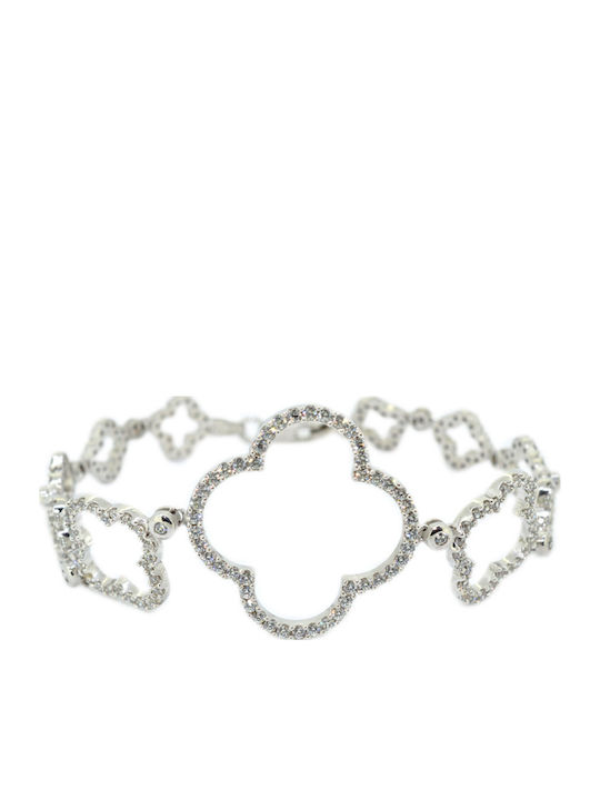 Fa Cad'oro Damen Armband aus Weißgold 14K mit Zirkon