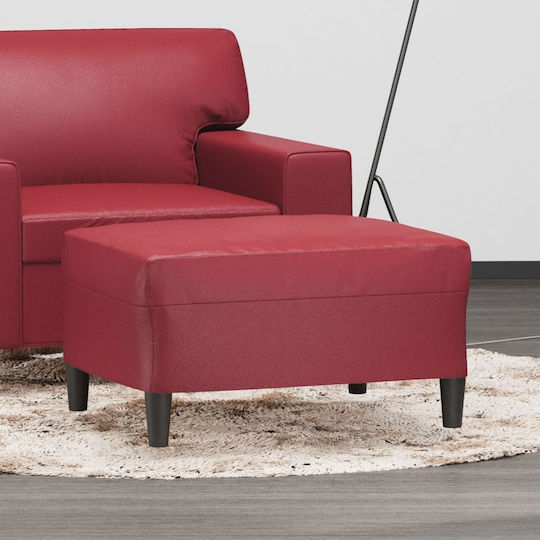 Fußhocker Mit Künstliches Leder Burgundisch 70x55x41cm