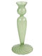 Atmosphera Perlita Glass Candle Holder in Green Colour 8.5x18x18cm