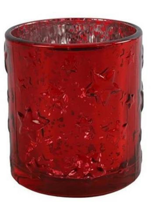 Atmosphera Kerzenhalter Glas in Rot Farbe 7x8x8cm 1Stück