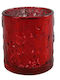 Atmosphera Kerzenhalter Glas in Rot Farbe 7x8x8cm 1Stück