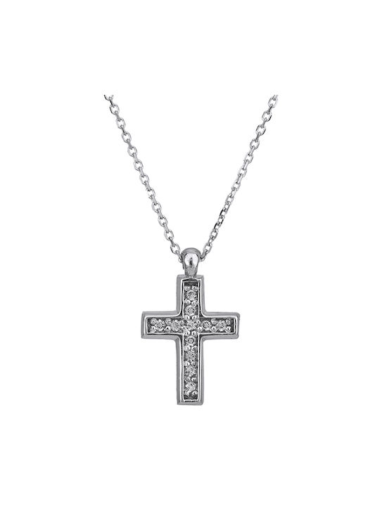 Damen Gold Kreuz 14K mit Kette